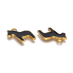 合金エナメル動物の馬のペンダント  ゴールデンの金属色  ミックスカラー  19x17x2mm  穴：1mm&nbsp;X-ENAM-M004-G