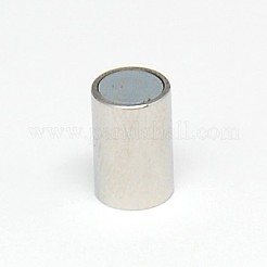 変色しにくい304ステンレススチール製のマグネット留め具と接着端  バレル  ステンレス鋼色  18x8.5mm  穴：5mm&nbsp;STAS-K006-03C