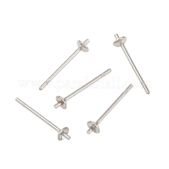 変色しにくい304ステンレススチール製ポストスタッドピアス金具  片穴パーツ用  ステンレス鋼色  3mm  ピン：0.7mm&nbsp;LS-STAS-R063-41