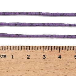 染め合成ターコイズビーズ連売り  コラム  紫色のメディア  1.5~2x1~2mm  穴：0.7mm  約169~175個/連  12.60''~12.99''（32~33センチメートル）&nbsp;G-P594-01A-03