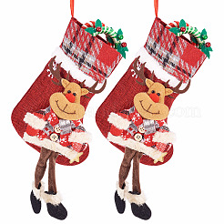 クリスマステーマの不織布バッグ  キャンディ保存用品  クリスマスの靴下  鹿  30~31cm&nbsp;ABAG-TAC0001-16A