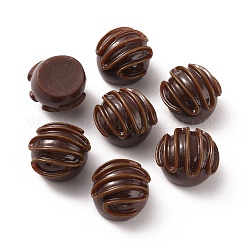 ラウンド チョコレート オペーク レジン カボション  模造食品  ココナッツブラウン  18~18.5x14.5mm&nbsp;RESI-WH0026-71A