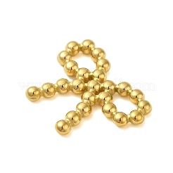 イオンプレーティング（IP）304ステンレススチールコネクタチャーム  ちょう結びリンク  18KGP本金メッキ  19x25x3mm  穴：6.5x4mm&nbsp;STAS-C104-19G