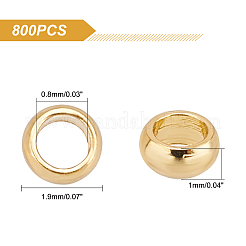 316サージカルステンレススチール製クリンプビーズ800個  ロンデル  ゴールドカラー  1.9mm  穴：1mm&nbsp;STAS-DC0002-21