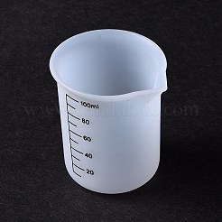 シリコーン計量カップ  目盛り付き  レジンクラフトのミキシングツール  ホワイト  64x56x70mm  内径：60x50mm  容量：100ml（3.38fl.oz）&nbsp;DIY-C073-01A