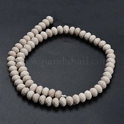 天然石ペトリファイドウッドビーズ連売り  多面カット  ロンデル  8x5.5mm  穴：1.2mm  約69個/連  15.16''（38.5センチメートル）&nbsp;G-Z111-A37