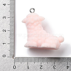 樹脂チャーム  プラチナ鉄ループ付き  アルパカチャーム  ミスティローズ  29.5x31.5x18mm  穴：2mm&nbsp;RESI-Q007-04A