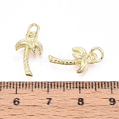 真鍮チャーム  ココヤシの木  丸カン付き  16KGP本金メッキ  15.5~16x9x2mm  穴：3mm&nbsp;KK-T071-130G