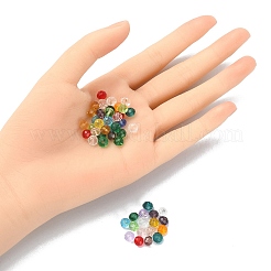 200個のファセットロンデル透明ガラスビーズ  ミックスカラー  6x4mm  穴：1mm&nbsp;GLAA-YW0001-83