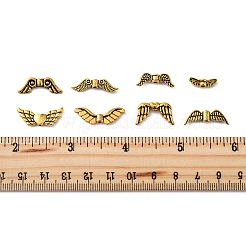 チベットスタイルの合金ビーズ185個。  ウイング  アンティークブロンズ＆ステンレスカラー  4~23x8~23x2~4mm  穴：1~1.5mm&nbsp;FIND-FS0003-58