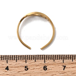 女性用調節可能な304ステンレススチールカフリング  月相  中空  ゴールドカラー  5.5mm&nbsp;RJEW-F199-01G