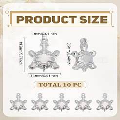 201ステンレススチールペンダント10個  カメ  ステンレス鋼色  19.5x13x3.5mm  穴：1mm&nbsp;STAS-LP0002-93