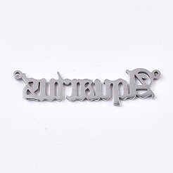 変色しない201ステンレス鋼リンクコネクター  レーザーカットリンク  星座  水瓶座  39.5x10x1.5mm  穴：1.2mm&nbsp;STAS-N091-38B-P