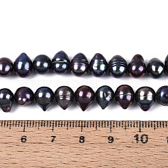 天然養殖淡水パールビーズ連売り  染め  ポテト  カラフル  6.5~11.5x6~8mm  穴：0.5mm  約58~63個/連  15.75~16.54インチ（40~42cm）&nbsp;LS-PEAR-N013-06W