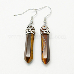 ファッションナチュラル＆合成宝石ダングルピアス  合金ピアスフック  50~56x8mm  ピン：1mm&nbsp;EJEW-G073-M