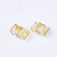 2穴透明ガラスシードビーズ  アンティークスタイル  長方形  淡いチソウ  4.5~5.5x2x2~2.5mm  穴：0.5~0.8mm&nbsp;SEED-S023-30B-23