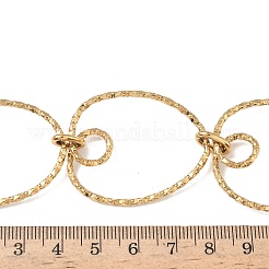 304ステンレススチールのテクスチャリングリンクビブネックレス（女性用）  イオンプレーティング（ip）  18KGP本金メッキ  19.69インチ（50cm）&nbsp;NJEW-L467-05G