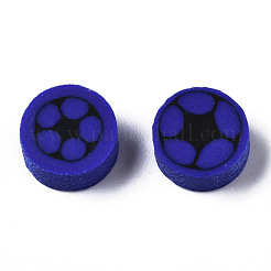 手作り樹脂粘土ビーズ  ジュエリー工芸用品のDIY用  フラットラウンド  ミックスカラー  9.5x4.5mm  穴：1.8mm&nbsp;CLAY-N008-038
