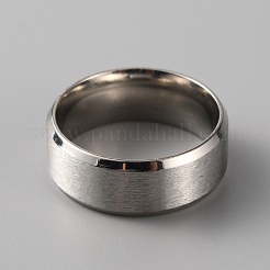 201ステンレススチールプレーンバンドリング男性用女性用  つや消しステンレススチールカラー  usサイズ8 1/4(18.3mm)&nbsp;RJEW-WH0010-06D-MP