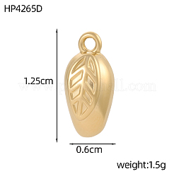 304ステンレスペンダント  マンゴーチャーム  イオンプレーティング（ip）  14KGP本金メッキ  12x6mm  穴：1mm&nbsp;STAS-OY017-38G