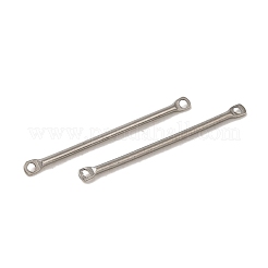 変色しない304ステンレススチールコネクタチャーム  バーリンク  ステンレス鋼色  25x2x1mm  穴：1mm&nbsp;STAS-Q323-04F-P