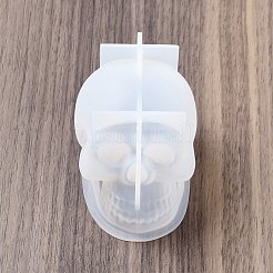 ハロウィンテーマのキャンドルシリコン型  装飾用シリコン  スカル  82x58mm&nbsp;DIY-U005-10B