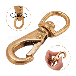 真鍮スイベルクラスプ  アンティーク黄金  85x30x13mm&nbsp;KK-AR0001-93A
