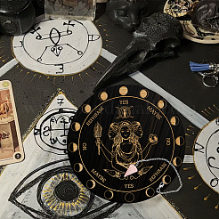 Ahademaker diy wiccan 祭壇用品キット  コーン天然ローズクォーツペンダント付き  304ステンレススチールアズキチェーンネックレスと木製振り子ボード  女性の模様  3個/セット&nbsp;AJEW-GA0004-66A