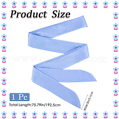 女性用、女の子用の長くて薄いシフォンシルクのようなチェーンベルト  ライトスチールブルー  1925x51x0.9mm&nbsp;AJEW-WH20001-48A