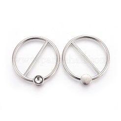 アロイバックルクリップ  スカーフスライドリング  プラチナ  トレイ：6.5mm  40.5x3mm  内径：34.5mm&nbsp;LS-PALLOY-WH0056-06P