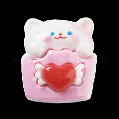 不透明樹脂とプラスチックカボション  動物  ハート  猫の形  24x20.5x9.5mm&nbsp;RESI-K029-03A