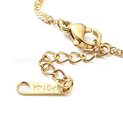 女性用 304 ステンレス シンガポール チェーン ブレスレット  ゴールドカラー  6-1/2インチ（16.5cm）&nbsp;BJEW-B064-10G