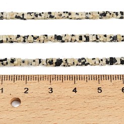 天然石ダルメシアンジャスパービーズ連売り  正方形  ヒシビーズ  2.5x2.5x1.5mm  穴：0.7mm  約263個/連  14.96''（38センチメートル）&nbsp;GG-CBA2498-C09-01