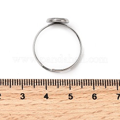 304ステンレス鋼調整リング部品  ラウンドパッドリングのセッティング  ステンレス鋼色  トレイ：8mm  10mm  内径：19mm&nbsp;STAS-D374-01P-02