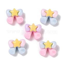 オペーク樹脂カボション  ミックスカラー  蝶結び  10x12x6.5mm&nbsp;RESI-K027-33E