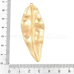 304ステンレススチール製ビッグペンダント  葉のチャーム  ゴールドカラー  67.5x25x2mm  穴：1.9mm&nbsp;SA-CBABA5E-05G-02
