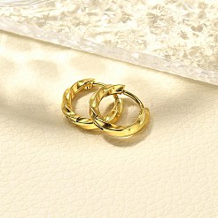 女性用304ステンレスフープピアス  イオンプレーティング（ip）  ツイストリング  14KGP本金メッキ  13x2.5mm&nbsp;EJEW-M068-14G-05