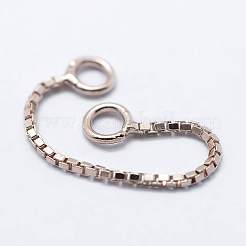 スターリングシルバーベネチアンチェーン925個  ローズゴールド  30x0.65mm  穴：1mm&nbsp;STER-K171-10RG