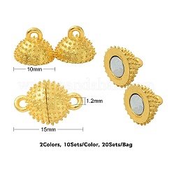 20セット2色真鍮マグネットクラスプ  ジュエリー作りのための  ラウンド  ゴールデン＆シルバー  15mm  穴：1.2mm  10セット/カラー&nbsp;KK-CJ0001-86