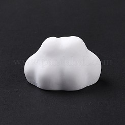 かわいい不透明樹脂カボション  顔の模様のある雲  ホワイト  21x27x17mm&nbsp;RESI-L037-02I