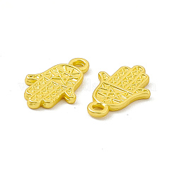ラックメッキ合金ペンダント  カドミウムフリー＆鉛フリー＆ニッケルフリー  hamsa hand/hand of miriam チャーム  マットゴールドカラー  16x10x1.4mm  穴：1.6mm&nbsp;FIND-G045-54MG