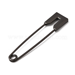 合金製特大安全ピンブローチ  ブローチピン、洗濯ピン  ガンメタ色  65x14x3mm&nbsp;JEWB-B043-01B