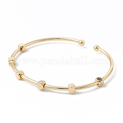 真鍮製カフバングル  女性男性向け  18KGP本金メッキ  内径：2-1/2インチ（6.5cm）&nbsp;BJEW-A134-05G