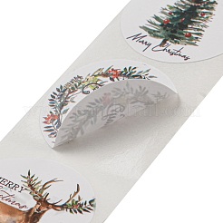 クリスマス ペーパー ステッカー  粘着式装飾ステッカー デカール  クリスマスツリー  25mm  500PCS /ロール&nbsp;STIC-P013-02B