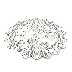 クリスマス 201 ステンレススチール レーザーカット コネクタ チャーム  ステンレス鋼色  変色しない  エッチングされた金属装飾  言葉  99x100x0.3mm  穴：1.5mm&nbsp;STAS-Z116-03P-03