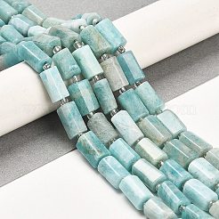 天然石アマゾナイトビーズ連売り  シードビーズで  ファセット列  9~11x6~7.5x6~7.5mm  穴：1.2mm  約30個/連  15.16~15.55インチ（38.5~39.5cm）&nbsp;G-G068-A35-01