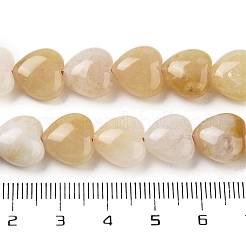 天然石トパーズ翡翠ビーズ連売り  ハート  11~11.5x12x6mm  穴：1.1mm  約36個/連  15.35インチ（39cm）&nbsp;G-B022-33C