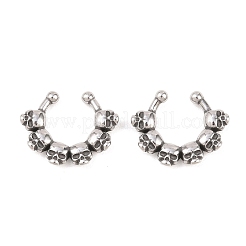 316ステンレススチールフープノーズリング  アンティークシルバー  スカル  13.5x16.5x2.5mm&nbsp;AJEW-C044-05E-AS