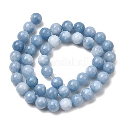 天然染め白翡翠ビーズ連売り  ラウンド  空色  8.5mm  穴：0.8mm  約45~46個/連  14.69''~15.04''（37.3~38.2センチメートル）&nbsp;G-M402-C03-27