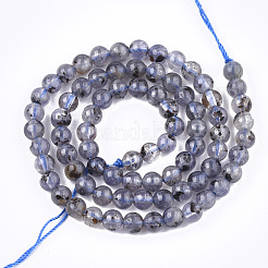 天然アイオライト/コーディエライト/ダイクロアイトビーズ連売り  ラウンド  5~5.5mm  穴：1mm&nbsp;G-T108-32B